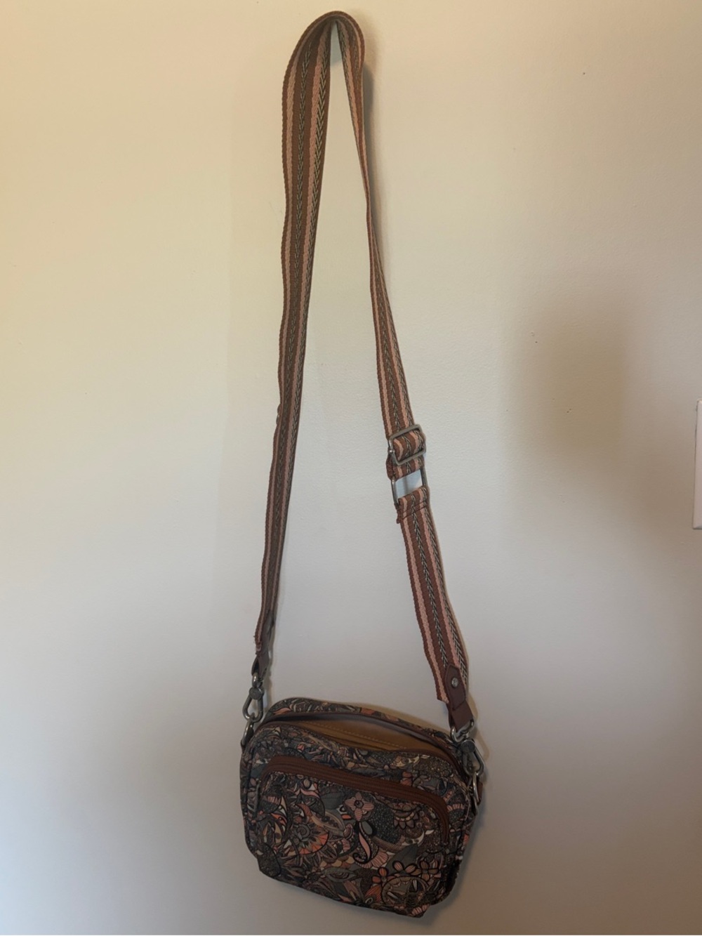 Brown Floral Crossbody Sakoots Bag - Womens Shoulder Purse
